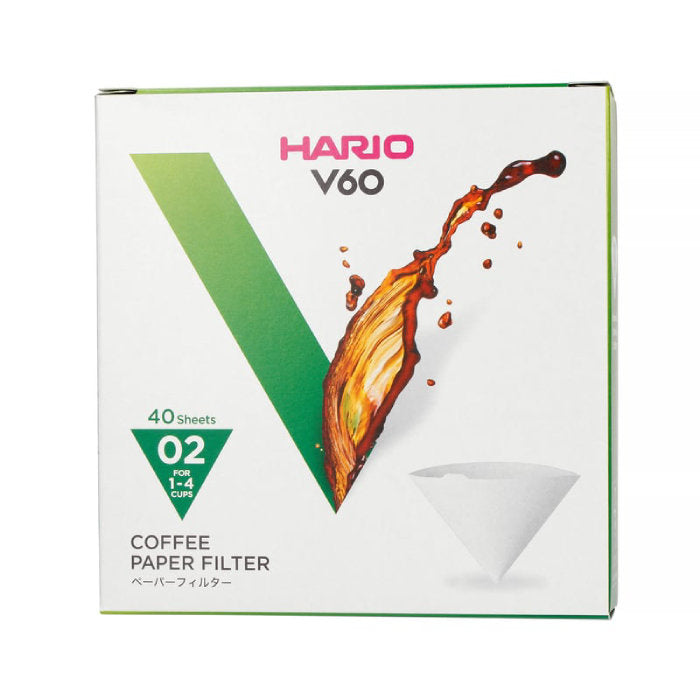 Papierowy filtr do kawy Hario V60 02 Biały 40 szt.